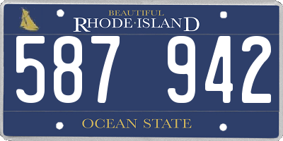 RI license plate 587942