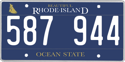 RI license plate 587944