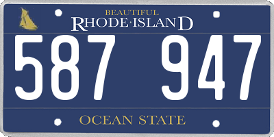 RI license plate 587947