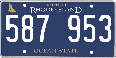 RI license plate 587953