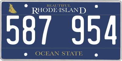 RI license plate 587954