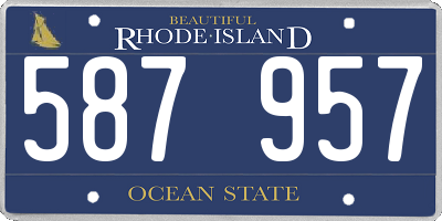 RI license plate 587957