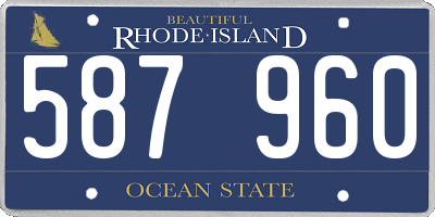 RI license plate 587960