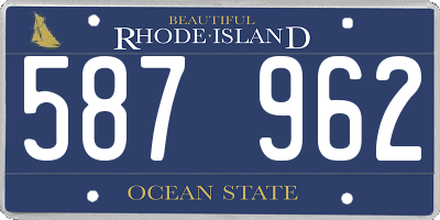 RI license plate 587962