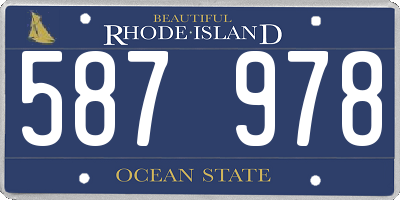 RI license plate 587978