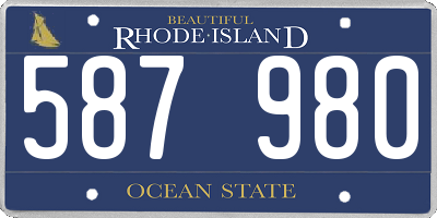 RI license plate 587980
