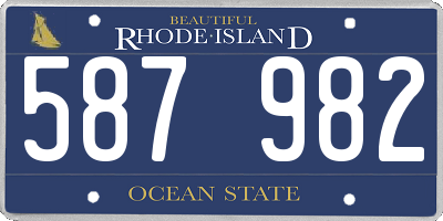 RI license plate 587982