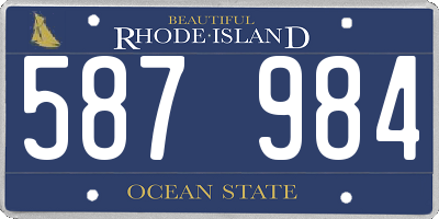RI license plate 587984