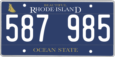 RI license plate 587985