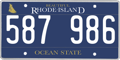 RI license plate 587986