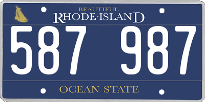 RI license plate 587987