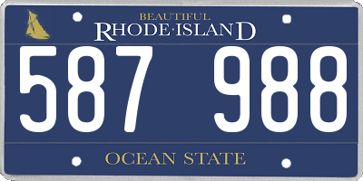 RI license plate 587988