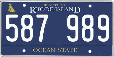 RI license plate 587989