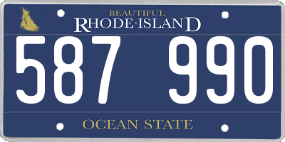 RI license plate 587990