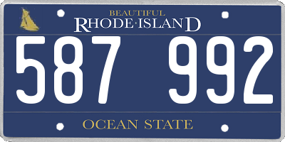 RI license plate 587992