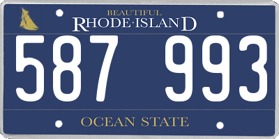 RI license plate 587993
