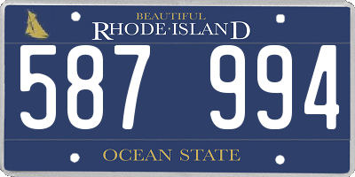 RI license plate 587994