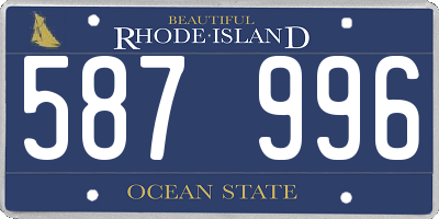 RI license plate 587996