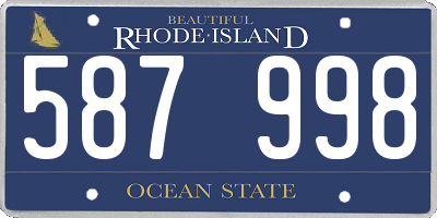 RI license plate 587998