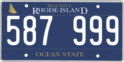 RI license plate 587999
