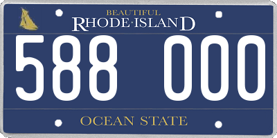 RI license plate 588000