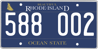 RI license plate 588002