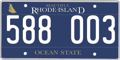 RI license plate 588003