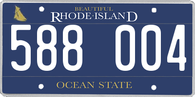 RI license plate 588004