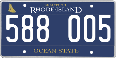 RI license plate 588005