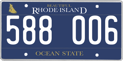 RI license plate 588006