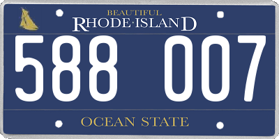 RI license plate 588007