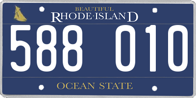 RI license plate 588010