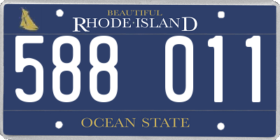RI license plate 588011
