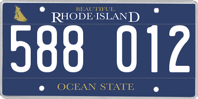 RI license plate 588012