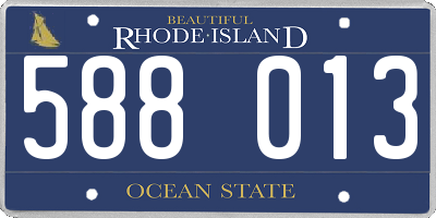 RI license plate 588013