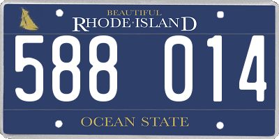 RI license plate 588014