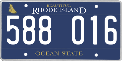 RI license plate 588016