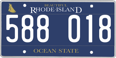 RI license plate 588018