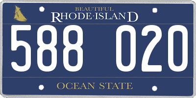 RI license plate 588020