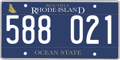RI license plate 588021