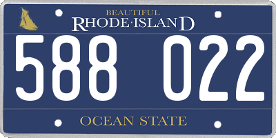 RI license plate 588022
