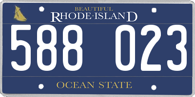 RI license plate 588023