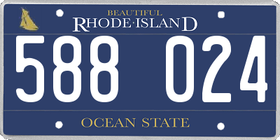 RI license plate 588024