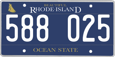 RI license plate 588025
