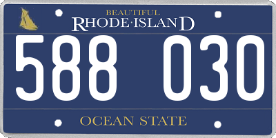 RI license plate 588030