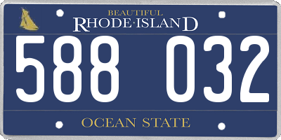 RI license plate 588032