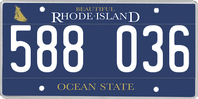 RI license plate 588036