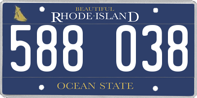 RI license plate 588038