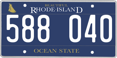 RI license plate 588040