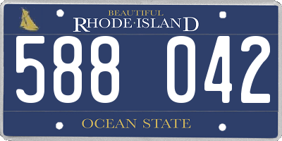 RI license plate 588042